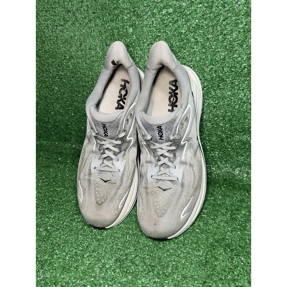Hoka One One Clifton 10 Men Size 11.5 D Grey Road Running Shoes Comfort Sneakers